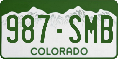CO license plate 987SMB