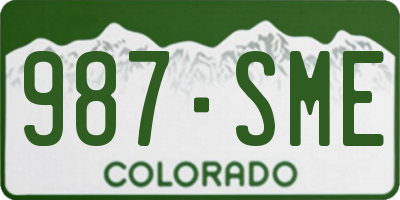 CO license plate 987SME