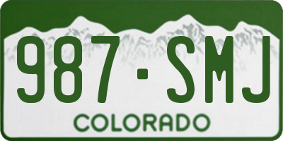 CO license plate 987SMJ