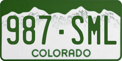 CO license plate 987SML
