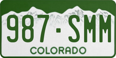 CO license plate 987SMM