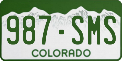 CO license plate 987SMS