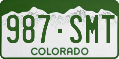 CO license plate 987SMT
