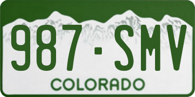 CO license plate 987SMV