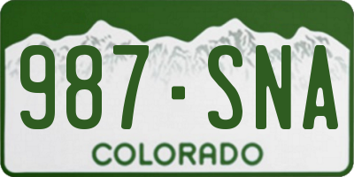 CO license plate 987SNA