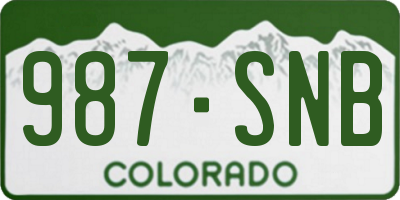 CO license plate 987SNB
