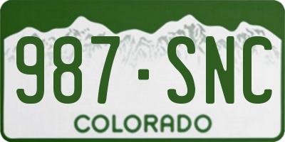 CO license plate 987SNC