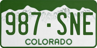 CO license plate 987SNE