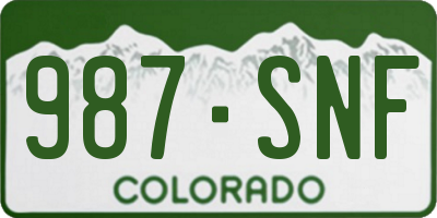 CO license plate 987SNF