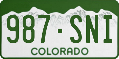CO license plate 987SNI