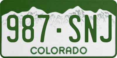 CO license plate 987SNJ