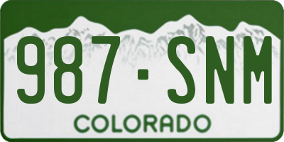 CO license plate 987SNM