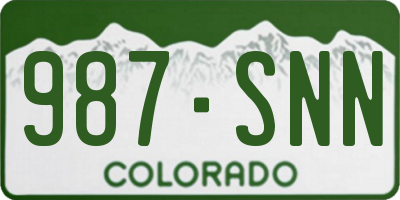 CO license plate 987SNN