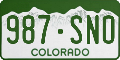 CO license plate 987SNO
