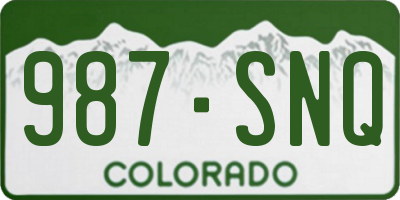 CO license plate 987SNQ