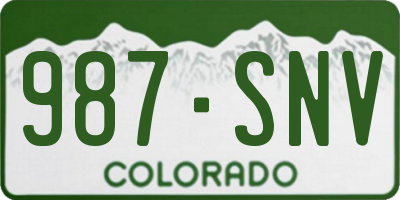 CO license plate 987SNV
