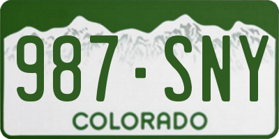 CO license plate 987SNY