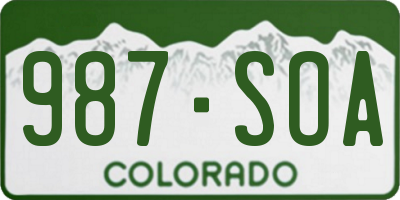 CO license plate 987SOA