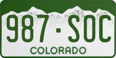 CO license plate 987SOC