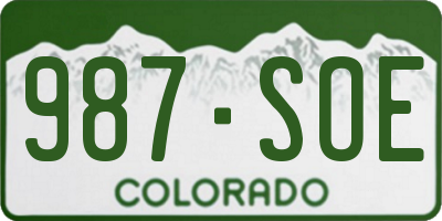 CO license plate 987SOE