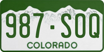 CO license plate 987SOQ