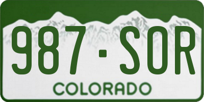 CO license plate 987SOR