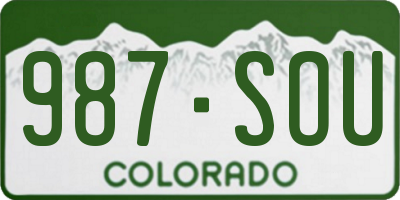 CO license plate 987SOU