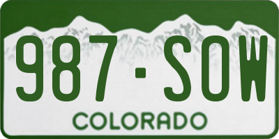 CO license plate 987SOW