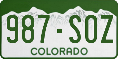 CO license plate 987SOZ