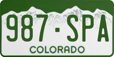 CO license plate 987SPA