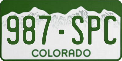 CO license plate 987SPC