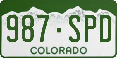 CO license plate 987SPD
