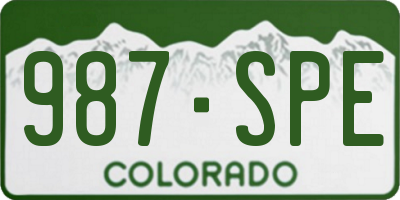CO license plate 987SPE