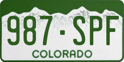 CO license plate 987SPF