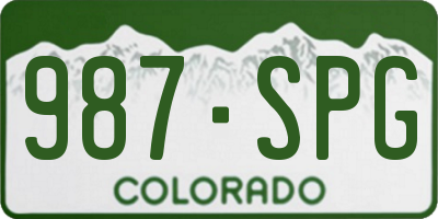 CO license plate 987SPG