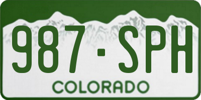 CO license plate 987SPH