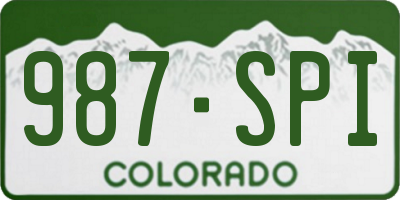 CO license plate 987SPI