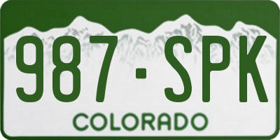 CO license plate 987SPK