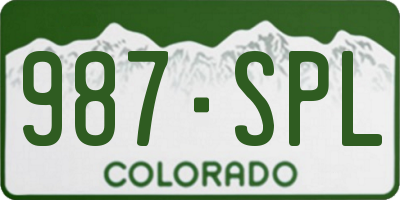 CO license plate 987SPL