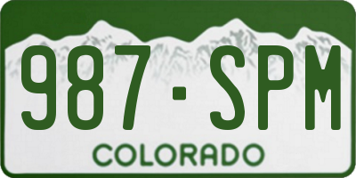 CO license plate 987SPM