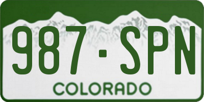 CO license plate 987SPN