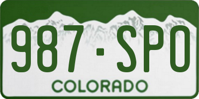 CO license plate 987SPO