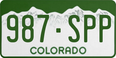 CO license plate 987SPP