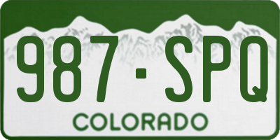 CO license plate 987SPQ
