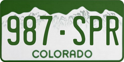 CO license plate 987SPR