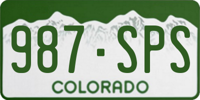 CO license plate 987SPS