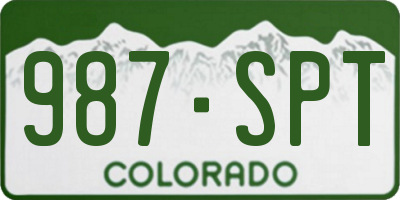 CO license plate 987SPT