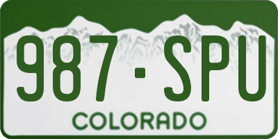 CO license plate 987SPU