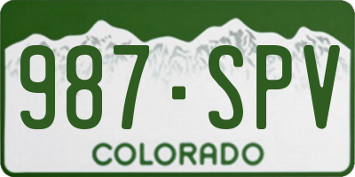 CO license plate 987SPV