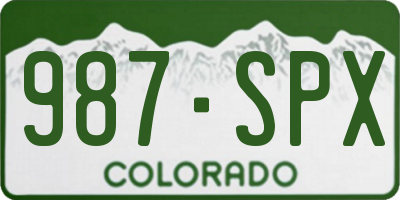 CO license plate 987SPX